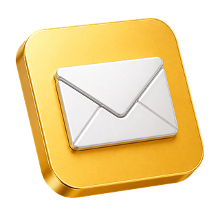 Ícone 3D decorativo representando um envelope de e-mail na página de contato