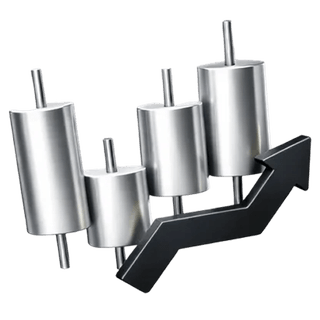 Ícone 3D de gráfico de candlestick (velas) na página institucional da Aurora Fondério